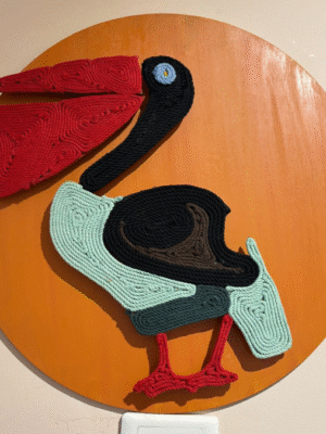 Rope Pelican – Nautical Wall Art in Handwoven Cord