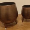 Antique Brass 3-Leg Planter Set (Set of 2)