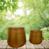 Hammered Brass-Coated Planter