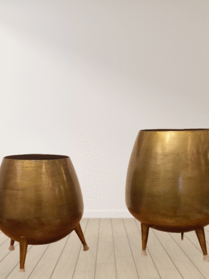 Antique Brass 3-Leg Planter Set (Set of 2)