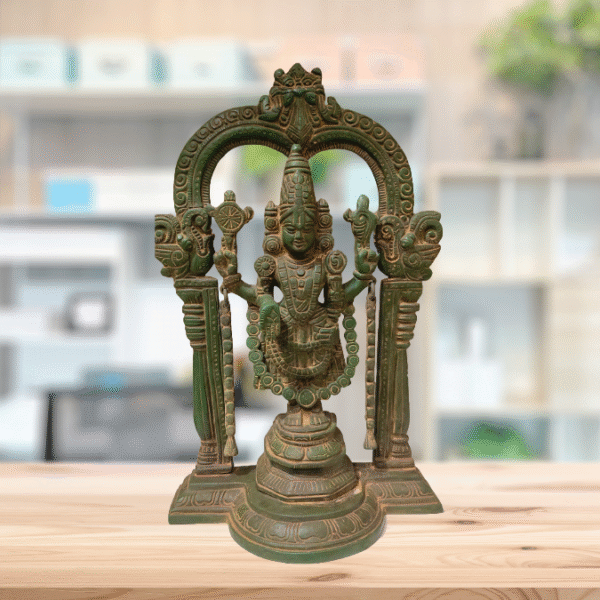 Exquisite Brass Idol of Lord Venkateshwara Exquisite Brass Idol of Lord Venkateshwara by Bodhi
