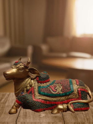 Decorative Brass Nandi Statue by Bodhi