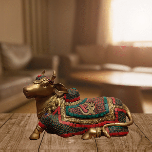 Decorative Brass Nandi Statue Decorative Brass Nandi Statue by Bodhi