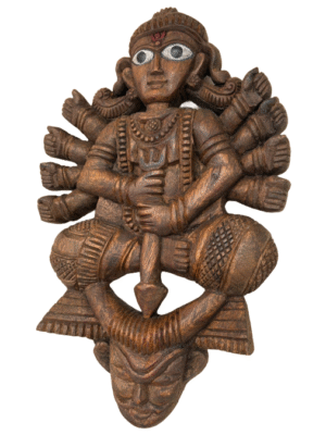 Goddess Durga with Mahishasura Mardini Wall Sculpture