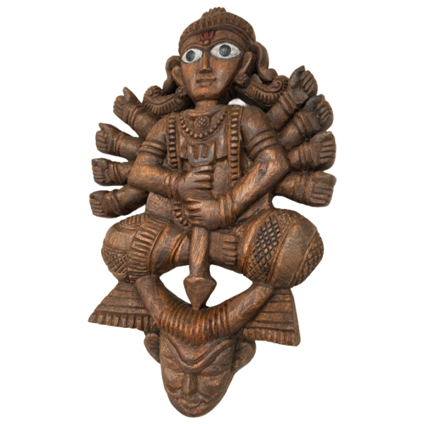 A Symbol of Divine Power and Protection Goddess Durga with Mahishasura Mardini Wall Sculpture