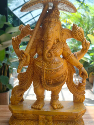 Devine Ganesha Wooden Sculpture by Bodhi