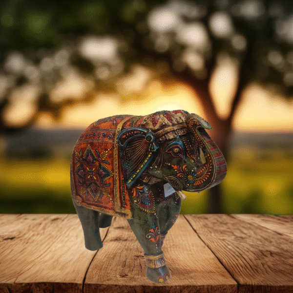 Handcrafted Wooden Elephant Painted Decorative Art Handcrafted Wooden Elephant Painted Decorative Art at Bodhi Decor Store