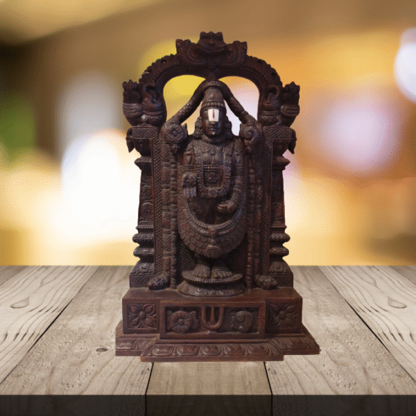 Handcrafted Wooden Idol of Lord Venkateshwara Handcrafted Wooden Idol of Lord Venkateshwara at Bodhi Store